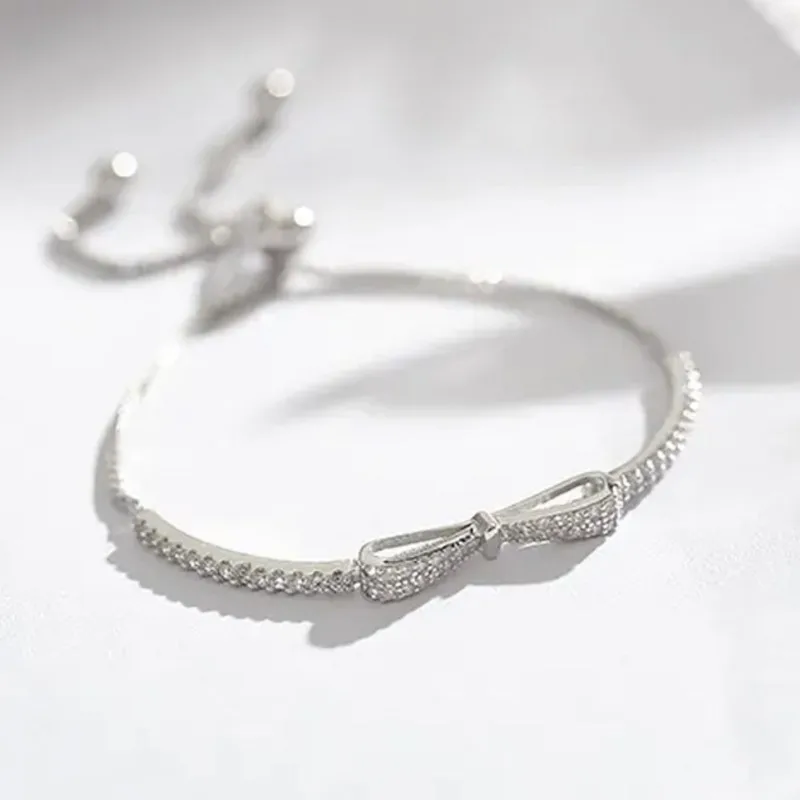 High Quality AAA Zircon Bow Bracelet for Women Fashion Y2K Style Chain Bracelet Party Jewelry Gifts