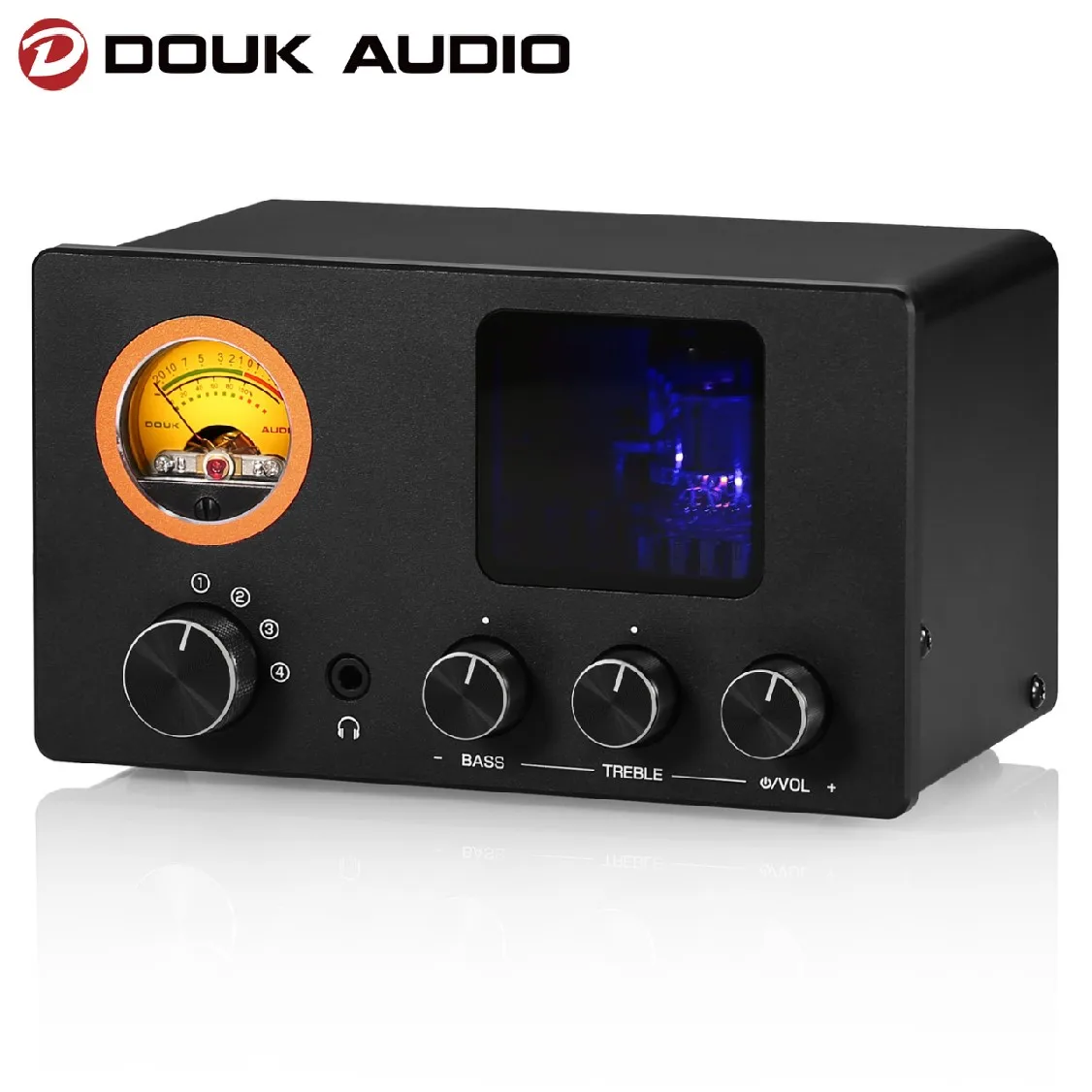 Douk Audio TUBE-T5C Stereo Valve Tube Preamplifier Mini 4-Way Audio ...