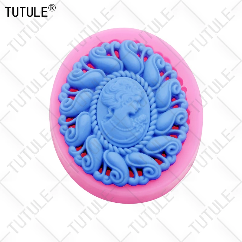 Cameo vintage schönheit kopf diy basis tray zubehör silikon formen vibrator epoxy flexible polymer clay formen schokolade formen – Detail 7