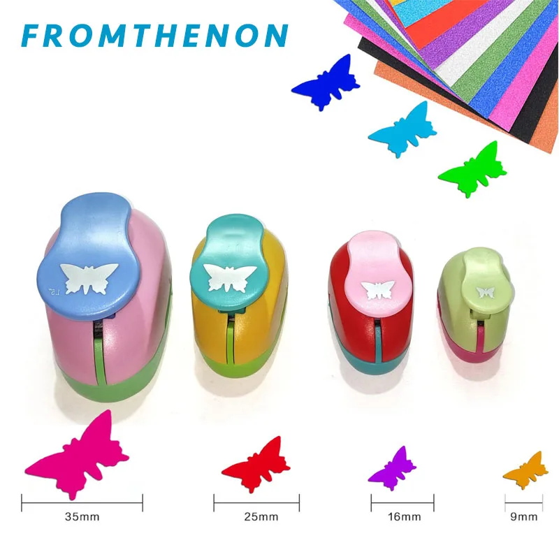 

Fromthenon Mini Colorful Butterfly Fish Embossing Machine Notebook DIY Sticker Decorative Stickers Punch Tool Supplies