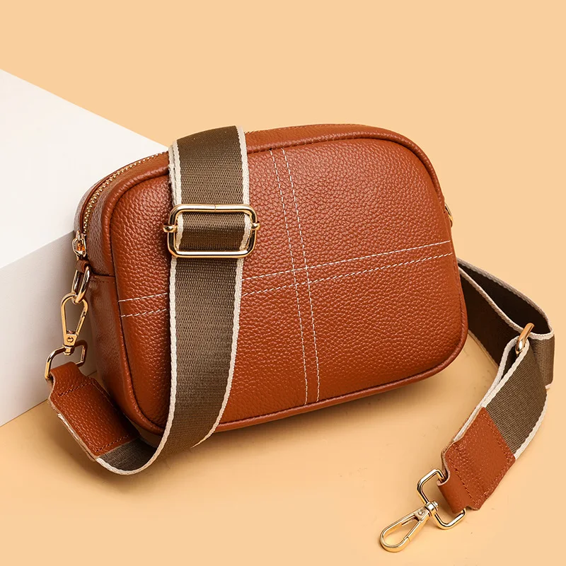 

High Quality Genuine Leather Crossbody Shoulder Bag for Women Simple New Ladies Purses Casual Small Square Bags