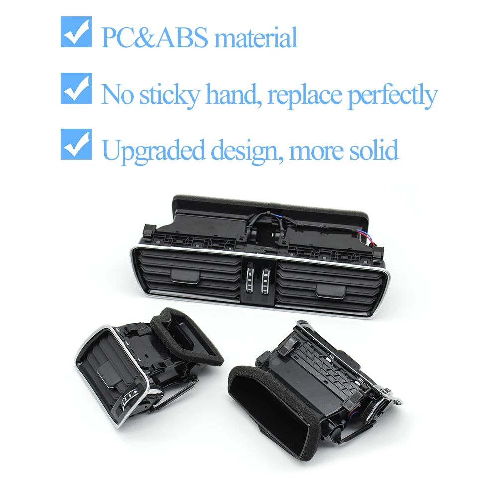 자동차 대시보드 전면 왼쪽 오른쪽 중간 에어컨 AC 벤트 그릴 어셈블리, 폭스바겐 파사트 B6 B7 CC 3AD819702A 3AD819728A