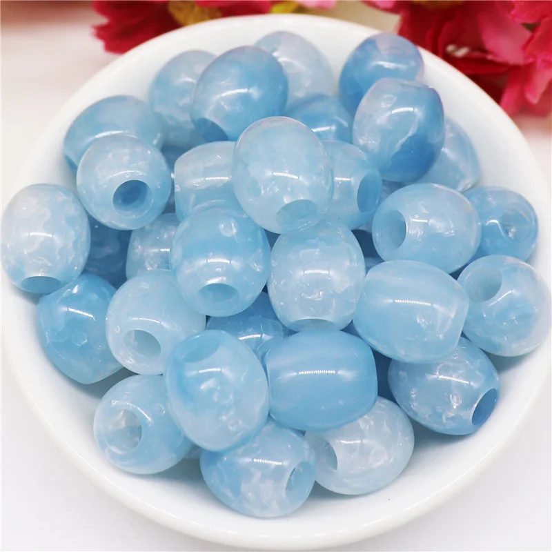 10Pcs Crack European Spacer Beads Assorted Large Hole Charms with No Metal Core for Snake Chain Bracelet Necklace Jewelry Making