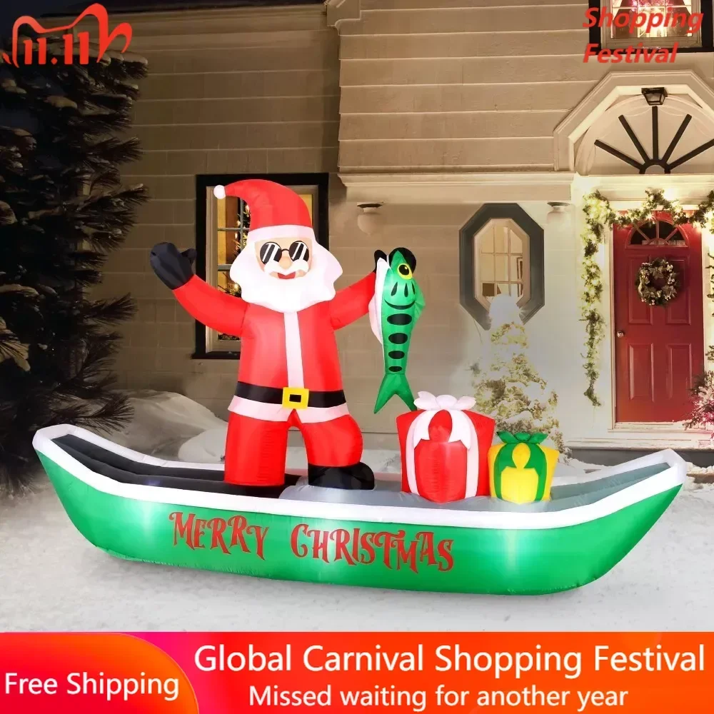 

Christmas Gift 10Ft Tall Fishing Santa Inflatable Outdoor Decor Christmas Decoration Liquidations Decorations 2024 Tree Event