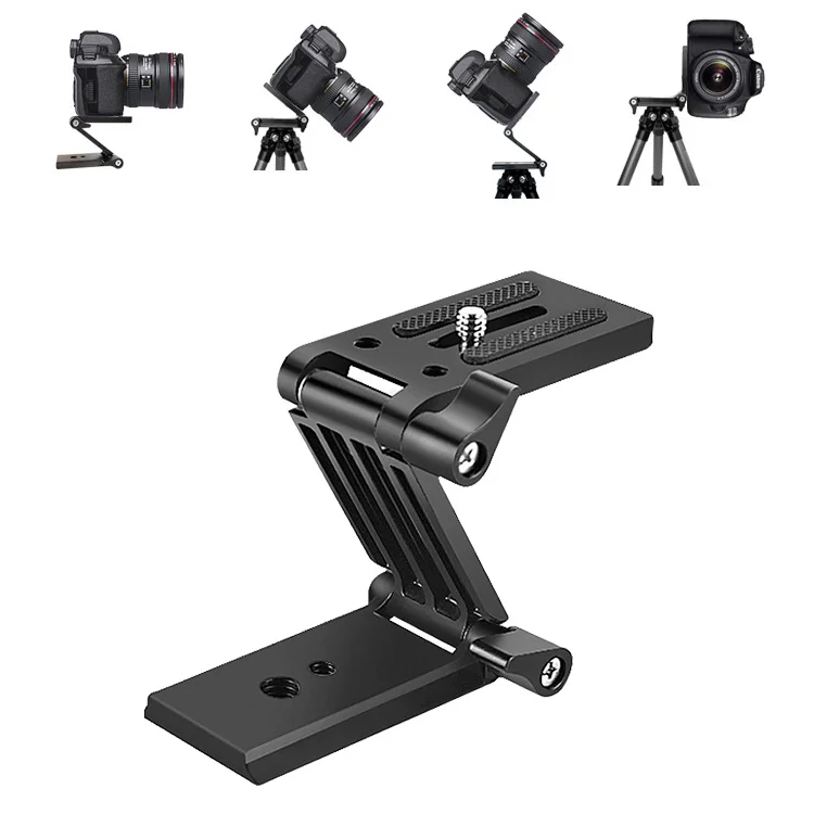 Z-Flex Tilt Stativkopf Aluminium Ganzmetall Flexible klappbare Z-Pfanne mit 1/4" und 3/8" Schrauben für Canon Nikon Sony DSRL Slider – Detail 4