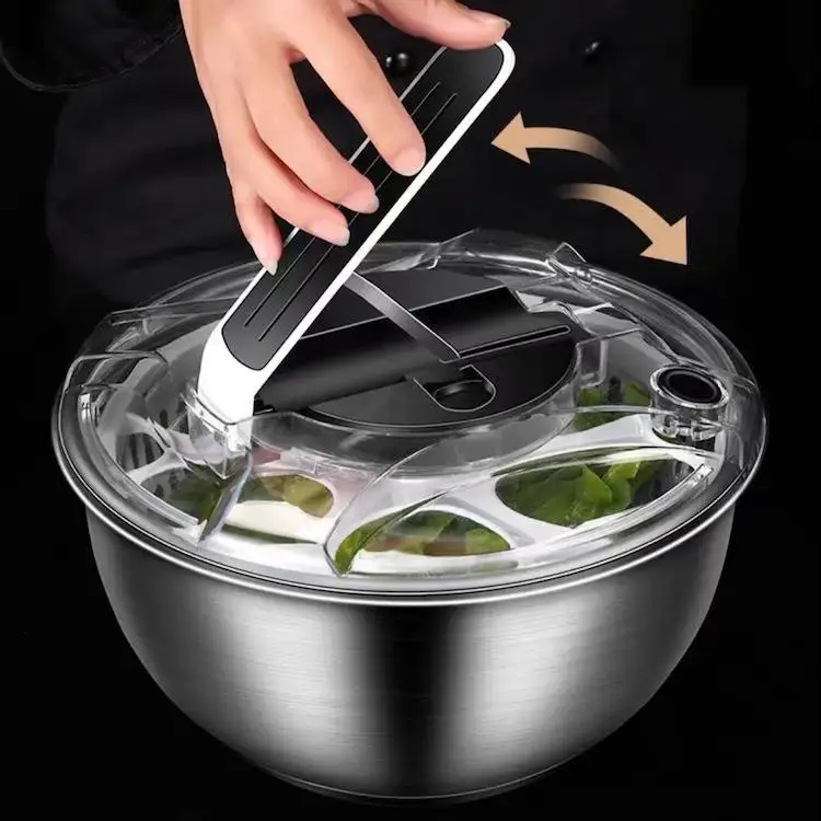 Deni Non-Slip Stainless Steel Salad Spinner w/ Drain Spout 