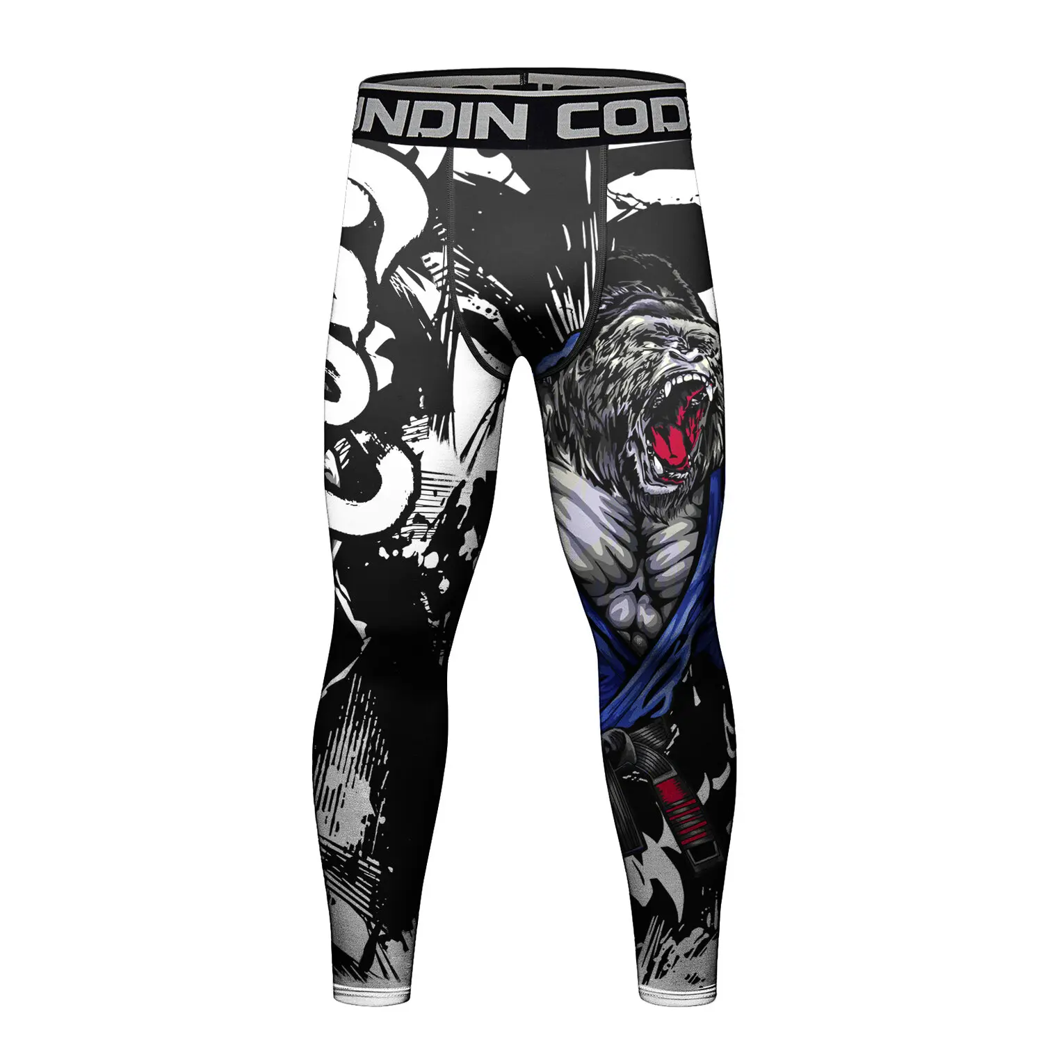 

Men's Compression Elastic Tight Leggings Breathable Comfortable Pants Sport Fitness Running Training Printing Pants（22251）