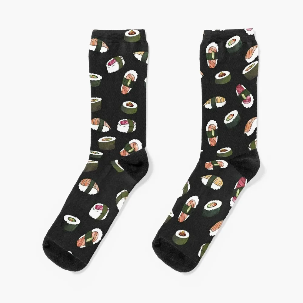 

SUSHI (on black) Socks Thermal man winter kids essential bright garter Socks Female Men's