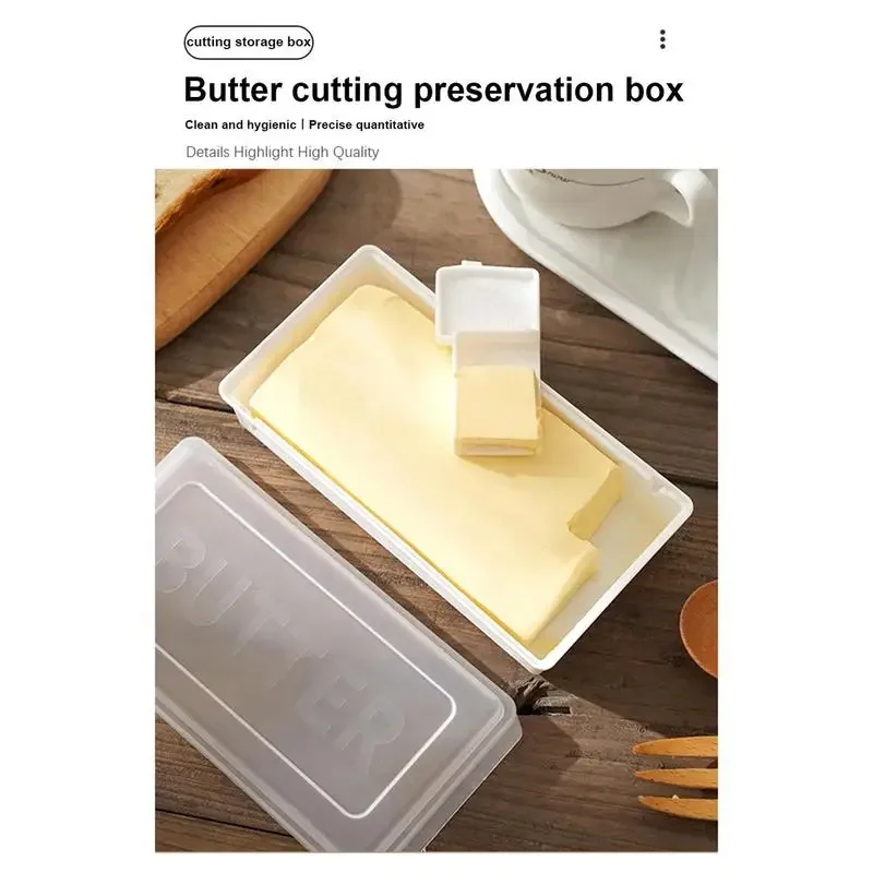 Butter Dish with Cover Butter Plates with Cutter Slicer Fresh-keeping Box Countertop Box for Refrigerator Storage Home