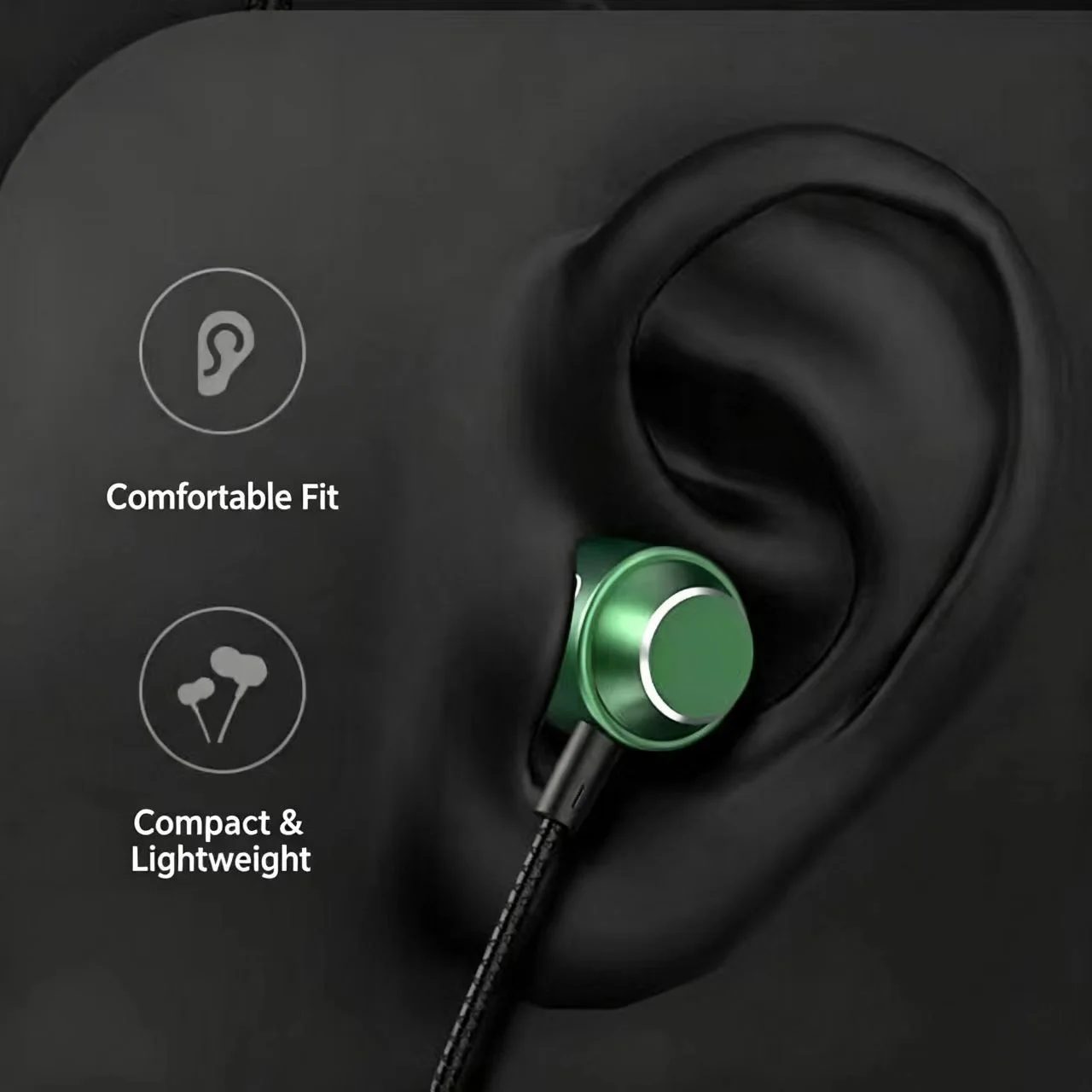 Premium Metal In-ear Wired Earphones with Mic & Stereo Sound