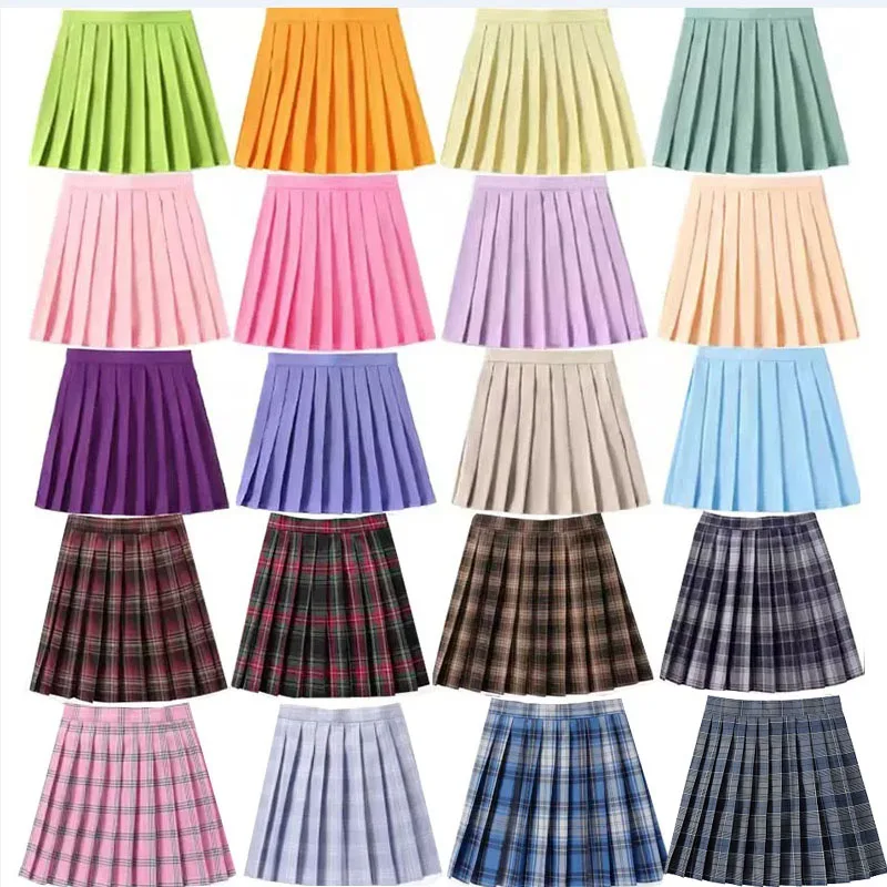 XS - 5XL High Waist Skirt Ladies Summer Clothes Women's A Line Harajuku Korean Black Mini Pleated Skirt For School Girl Uniform 1