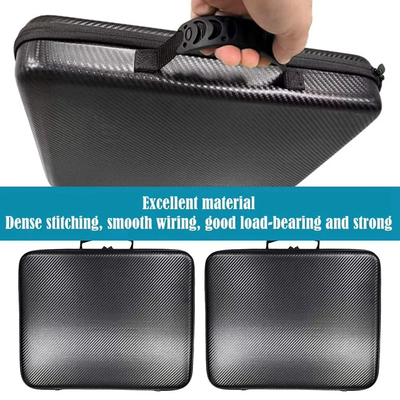A85Q-For Starlink MINI Storage Bag Carbon Fiber PU Fabric Storage Bag Large Capacity Anti Drop Waterproof Handheld Bag 5