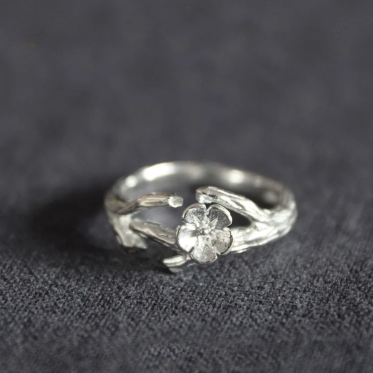 Aazon.co: SUYACS 925 Sterling Silver Flower Rings With 6 Arquise Cut Pink Birthstone For