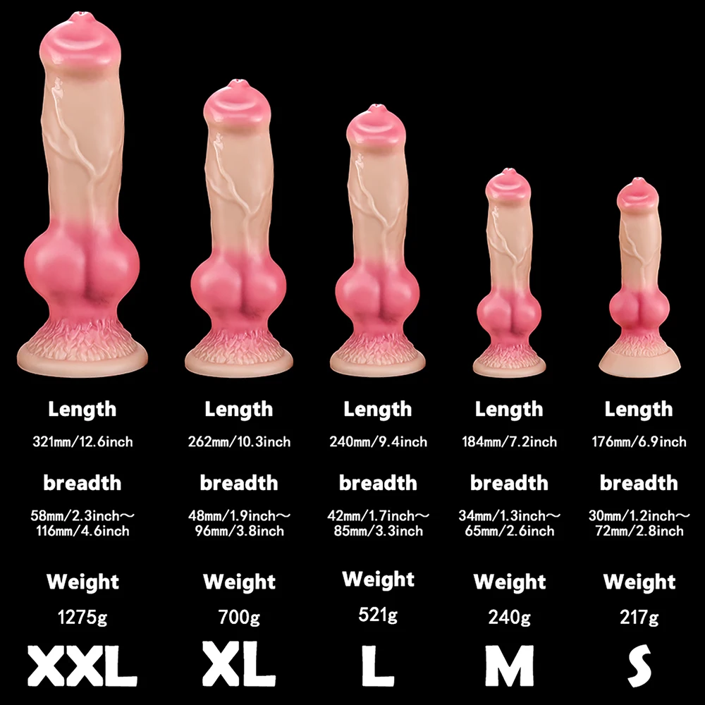 Oversized Dog Dildos Anal Plug Soft Penis Anal Dilator with Suction Cup Phallus Butt Plug Stimulate Vagina Anus Sex Toys