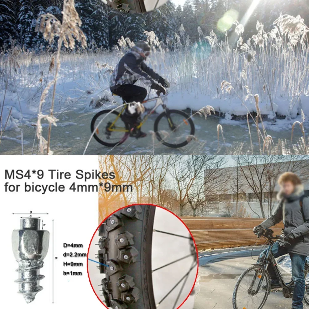 100pcs Winter Wheel Lugs Snow Screw Tire Studs Anti Skid Anti-Slip Chains Spikes With Tool For Car Motorcycle Bicycle NEW