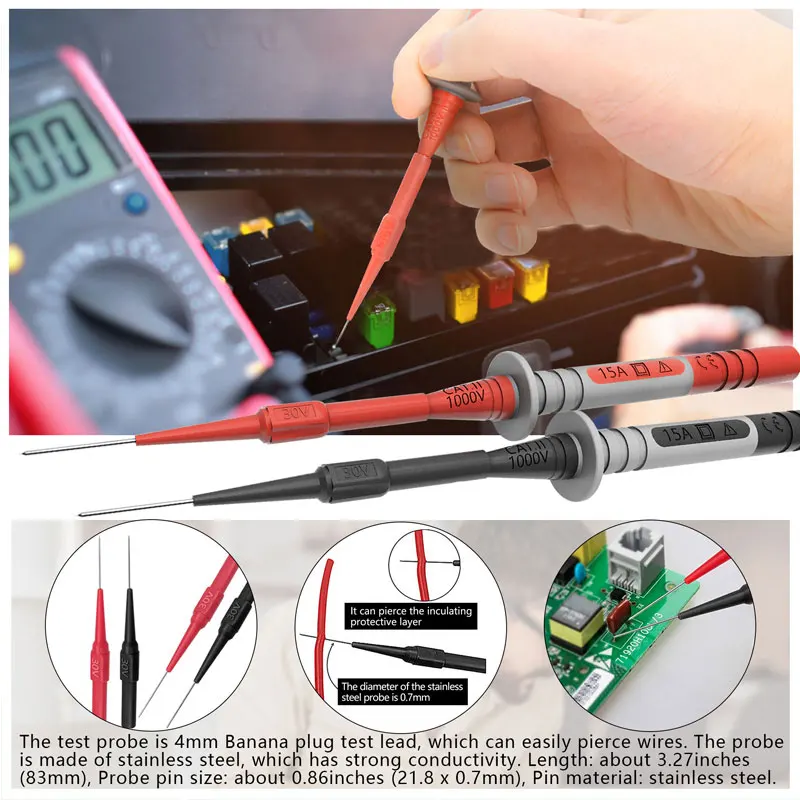 Probes For Multimeter Silicone Test Lead High-precision Measurement Pin Wire Pen 1 Pair Cable Alligator Clips 1000V 10A digital multimeter