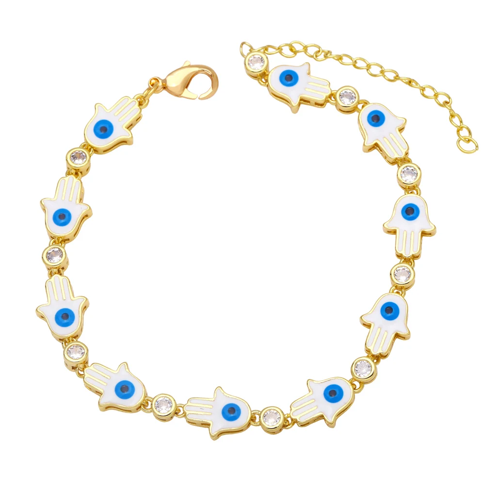 Fatima 限定CD6枚セット FLOLA Chain Eye Fatima Hand Bracelet Copper Zircon Enamel