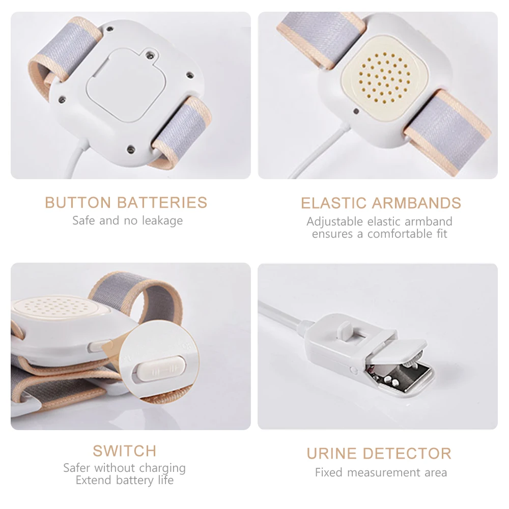Bedwetting Alarm for Boys and Girl USB Rechargeable Pee Alarm with Sounds and Vibration Bedwetting Sensor for Kids Adults