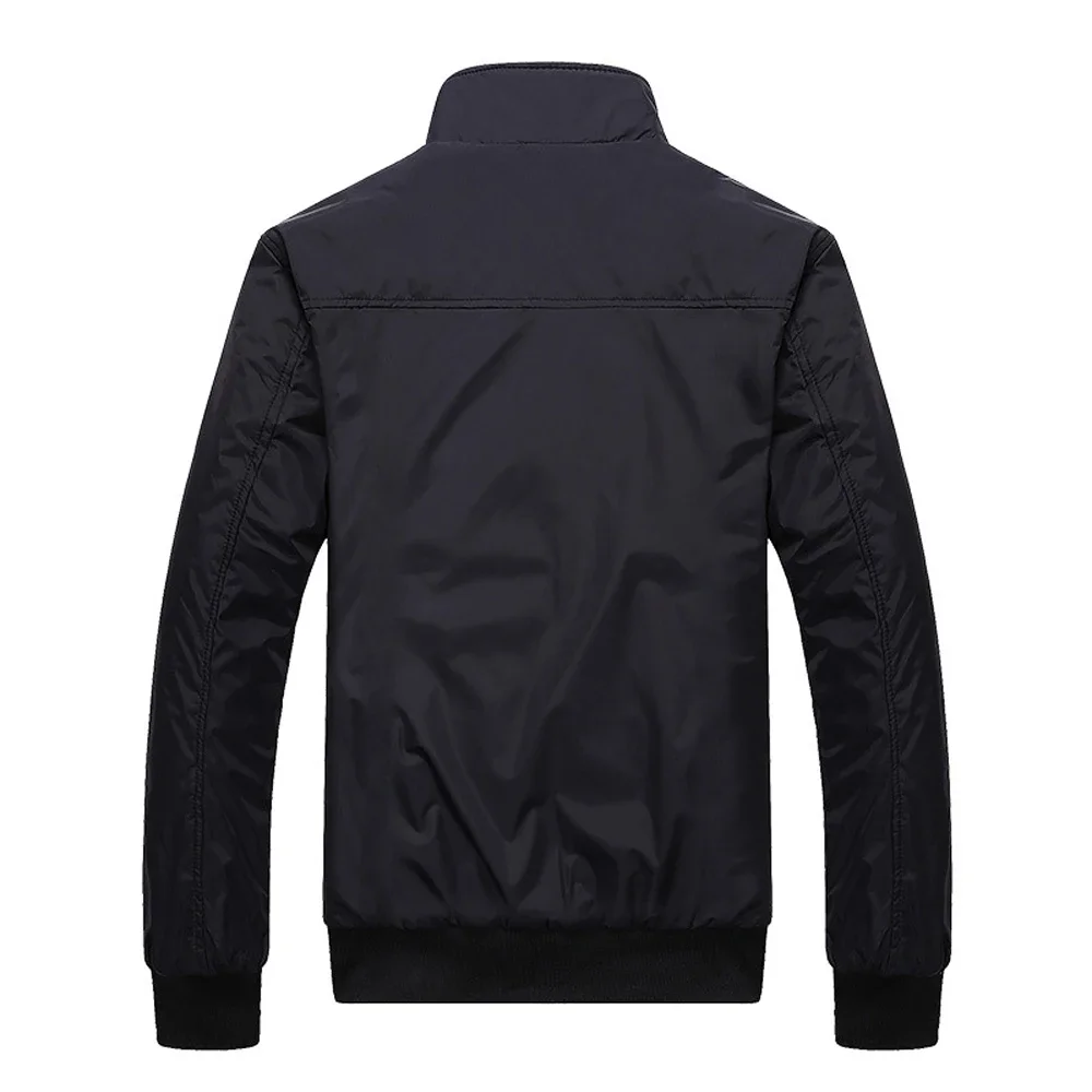 Autumn and Winter Mens Windbreaker Jacket Stand Collar Casual Loose Zipper Male Clothing Sportswear Bomber Hiking Camping Jacket