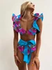 Stylish Women's Printed Two-Piece Bikini Set Korean High Street Sexy Swimsuit with Padded Top for Beach Party 3