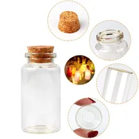 Lovely Small Bottle Tiny Clear Empty Wishing Glass Message Vial With Cork Stopper mini Containers 2
