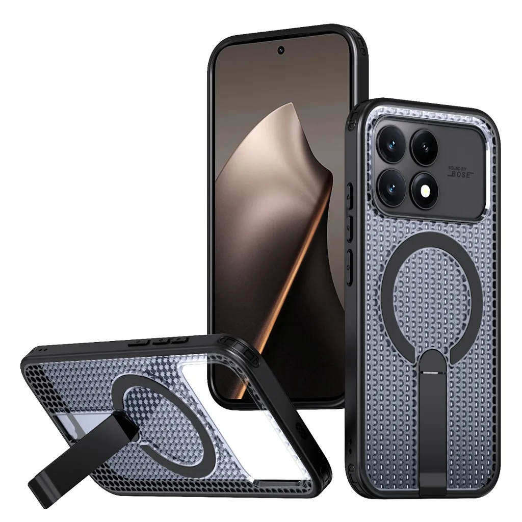 Magsafe Magnetic Heat Dissipation Kickstand Honeycomb Shockproof Phone Case