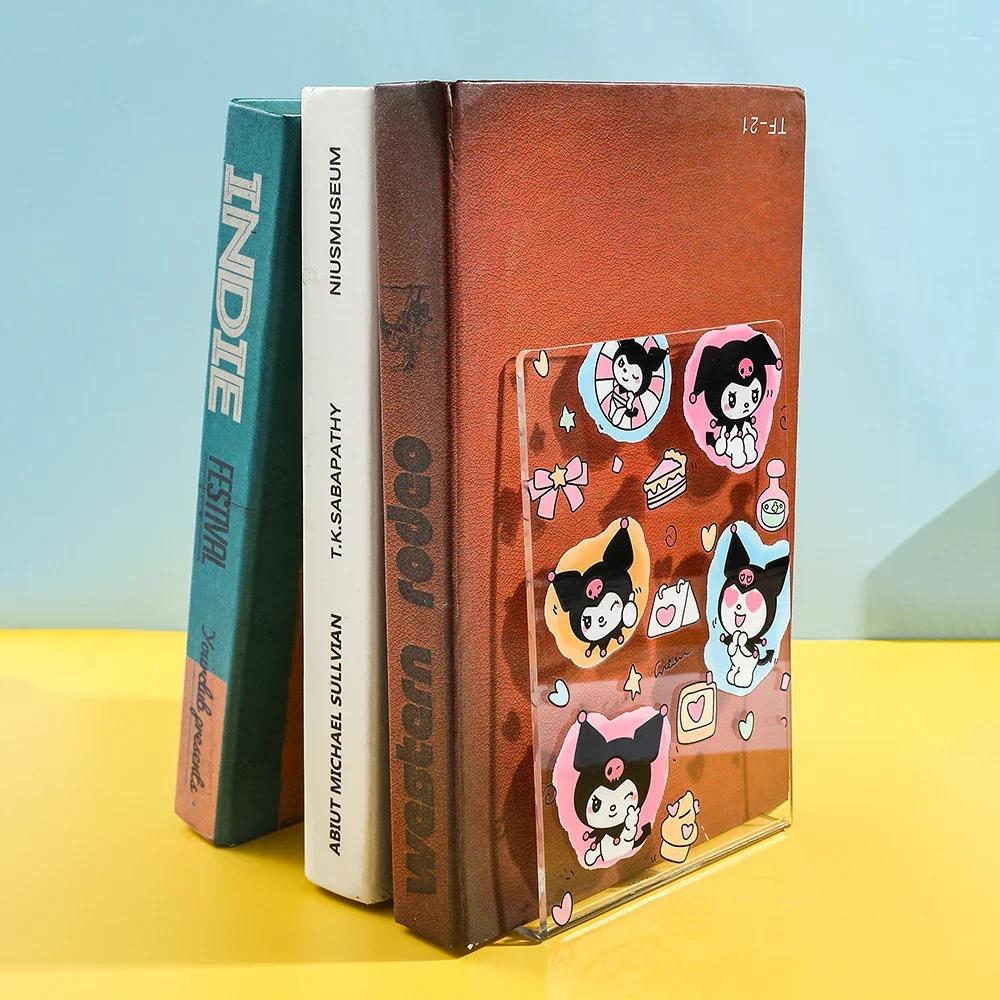 Cute Sanrio Kuromi Bookends Cartoon Anime Book Ends Book Support Office Table Desk Decorate Ornaments for Girls Boys Gifts
