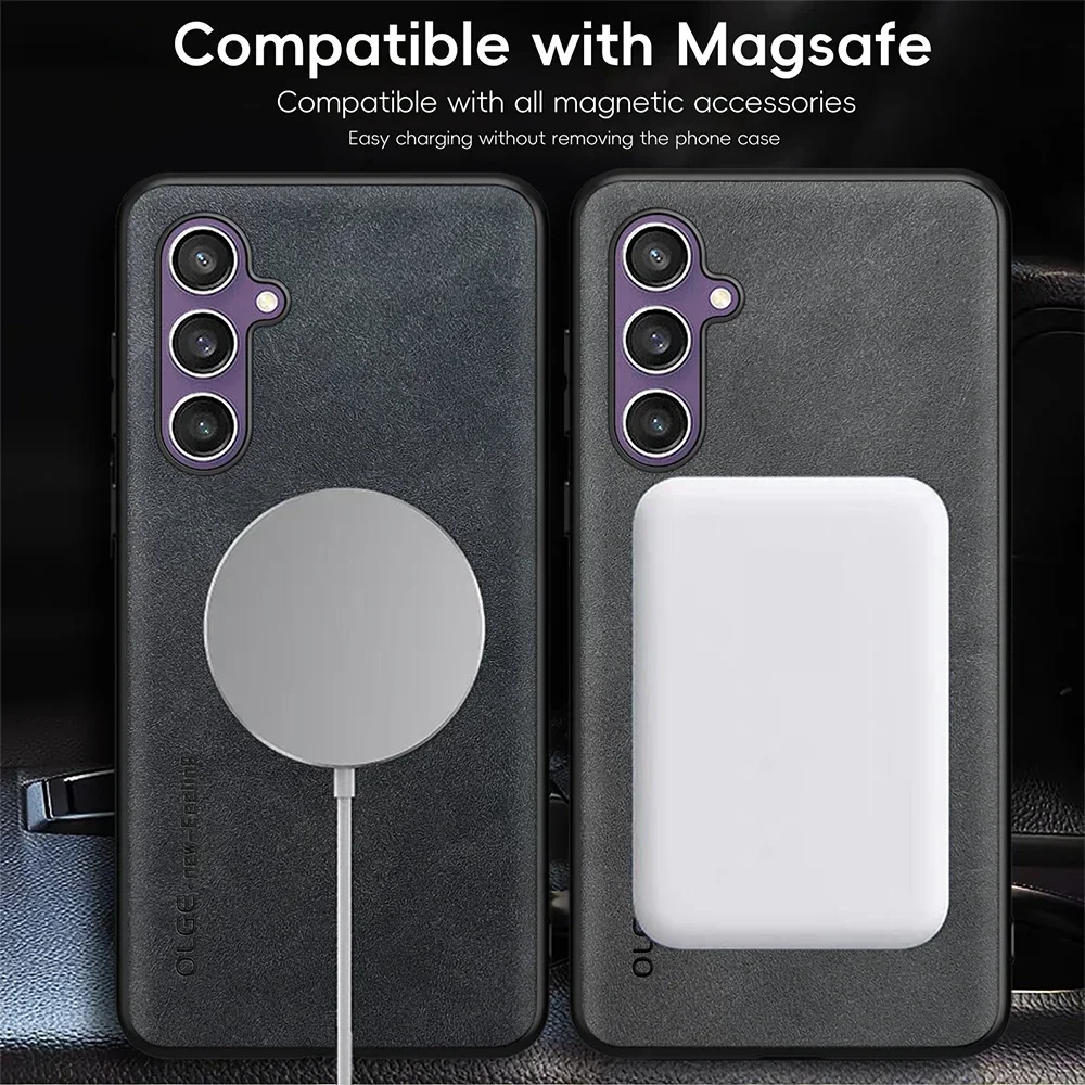 Premium Magnetic Leather Shockproof Phone Case