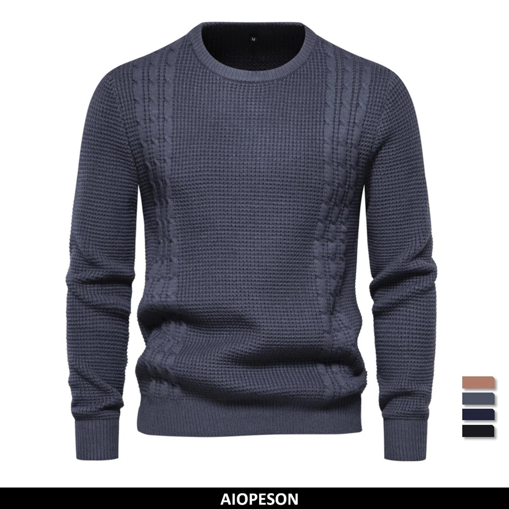 2023 New Warm Men s Pullovers Sweater for Fall and Winter with Solid Color and Soft Material Casual Classic Sweater Men