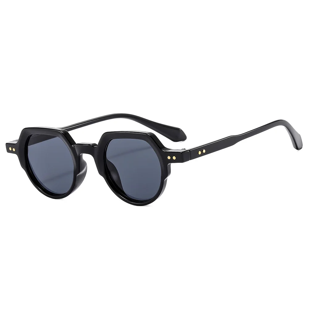 SO&EI Retro Poligono Occhiali Da Sole Quadrati Da Uomo di Colore Della Caramella Leopardo Occhiali Shades UV400 Donne di Tendenza Punk Rivetti Occhiali Da Sole  200000297