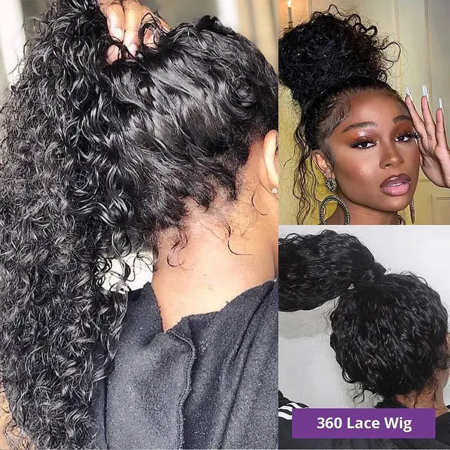 360 Full Lace Wig Human Hair Pre Plucked Frontal Curly Wigs For Black Women 34 32 30 Inch 13×4 Hd Deep Water Wave Lace Front Wig 3
