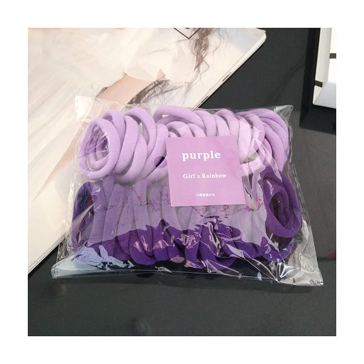 50 teile/satz Mädchen bunte Nylon kleine elastische Haar bänder Kinder Pferdes chwanz Halter Scrunchie Stirnband Frauen Kinder Haarschmuck – Detail 16