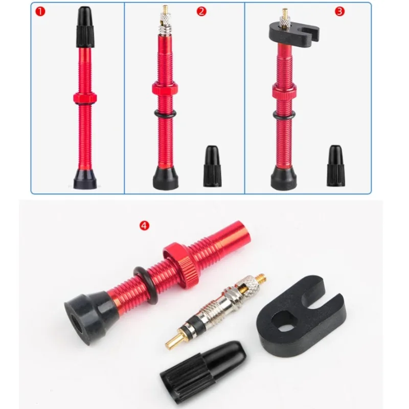 40/60/80/100/120mm Tubeless Valves Bike Aluminum Alloy Presta Nipples Removable Core Air Valve For Road MTB Bicycle bicycle air valve bicycle tubeless valve bicycle valve