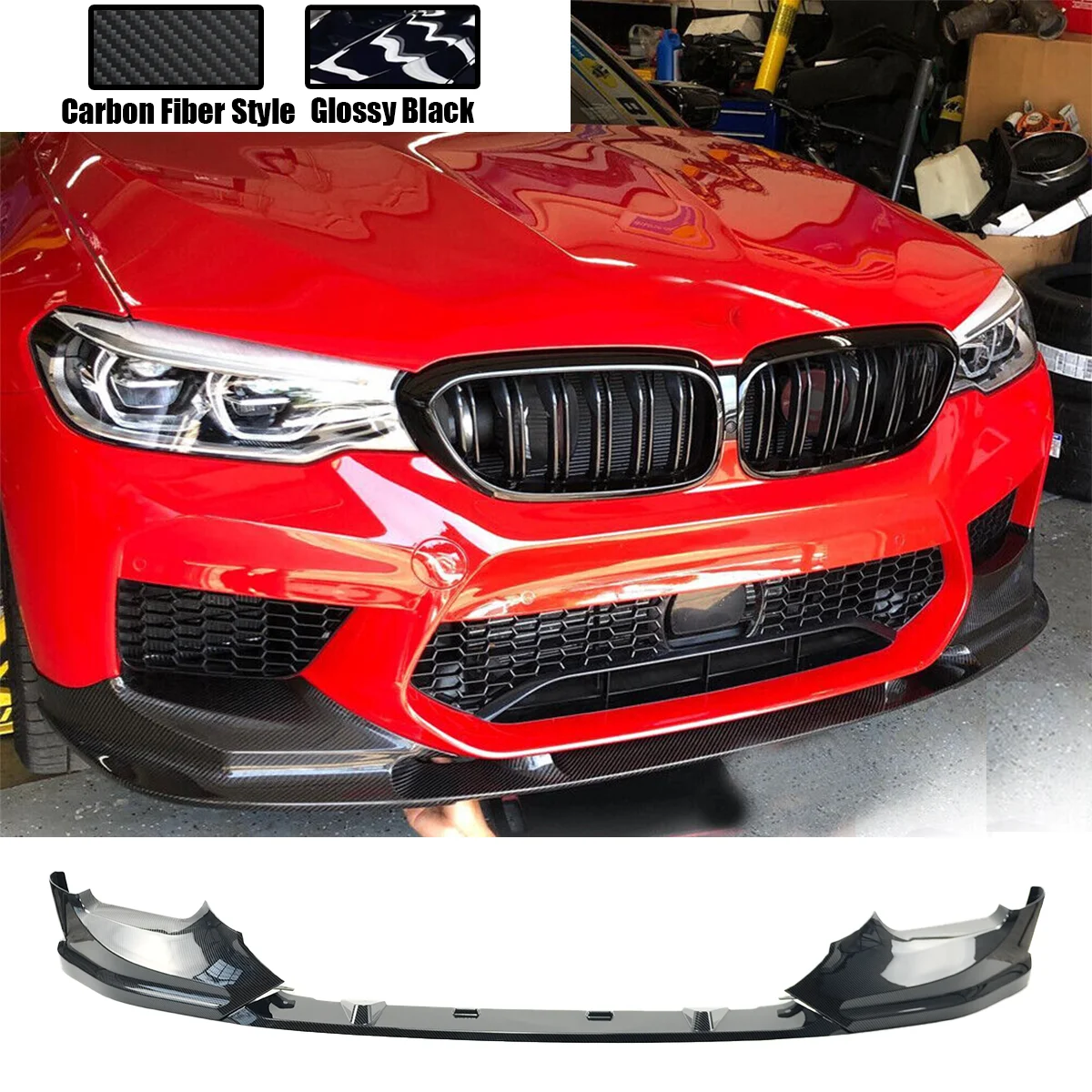 カーボンファイバーフロントバンパーリップスポイラー F90 M5 LCI 2021
