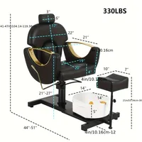 Chaise de pédicure hydraulique avec bain de pieds de Massage, pivotante à 360 °, hauteur réglable et tabouret pour magasin de SPA de pieds 2