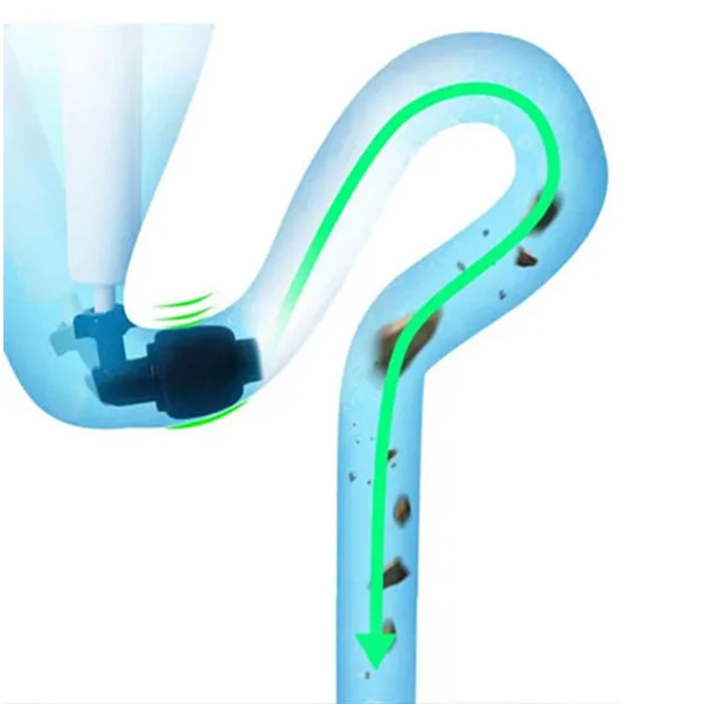 Air Power Drain Blaster Tools Stainless Steel Clog Remover Universal High-pressure Accessories for Bathroom Shower Bathtub