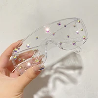 Respzed Diamond Lunettes de soleil pour femmes, Lunettes de soleil en cristal brillant, Protection contre les ombres, Lunettes une pièce, UV400, Mode de luxe, 2022 5