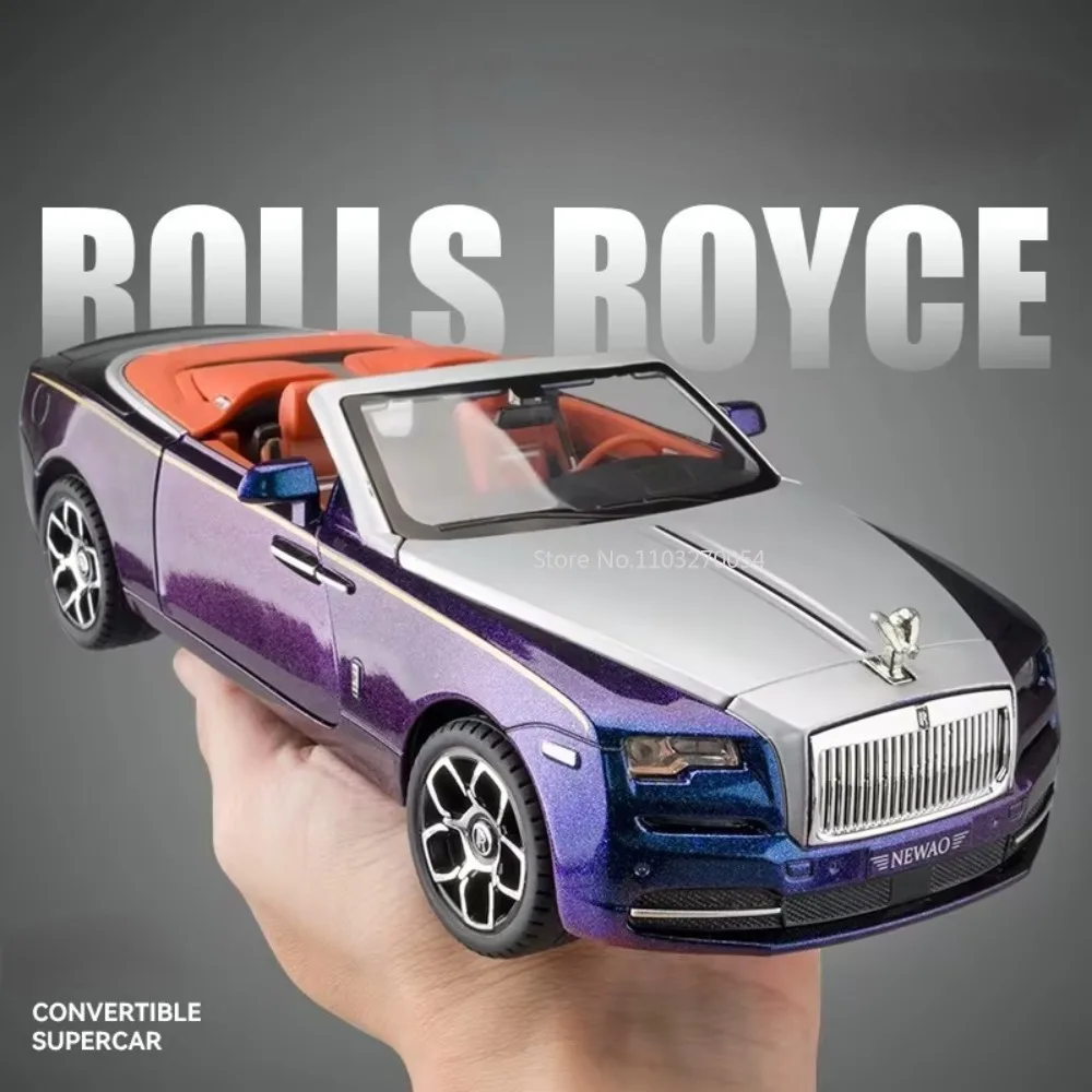 1/24 Rolls Royce Dawn Alloy Toy Car Model Simulazione Sound Light Pull Back Gomma Pneumatico Convertibile Sportcar Toys Collezione Per Bambini