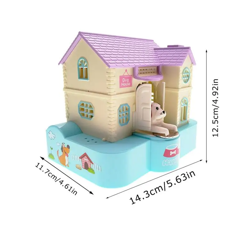 Coin Bank For Kids Funny Puppy House Savings Bank Fun Dinosaur House Money Box Automatically Swallow With Light And Music