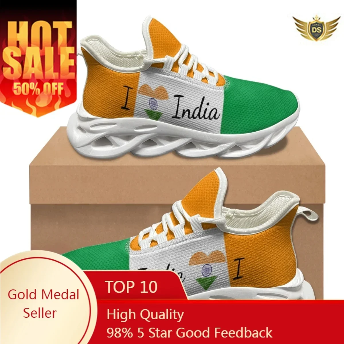 I Love India Design Sneakers Female Comfortable Lace Up Anti-Slip Walking Shoes Outdoor Couple Fashion Summer Casual Shoes