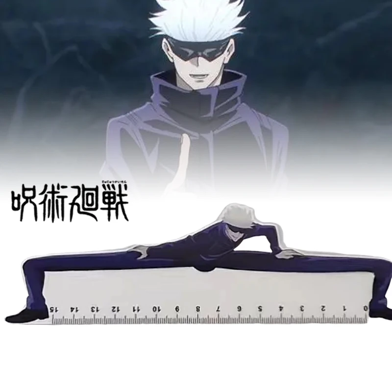 15 cm Satoru Gojo Gerade Lineal Figur Kreative Lustige Klare Jujutsu Kaisen Lineal Ausarbeitung Schreibwaren Versorgung Japanische Anime Geschenk