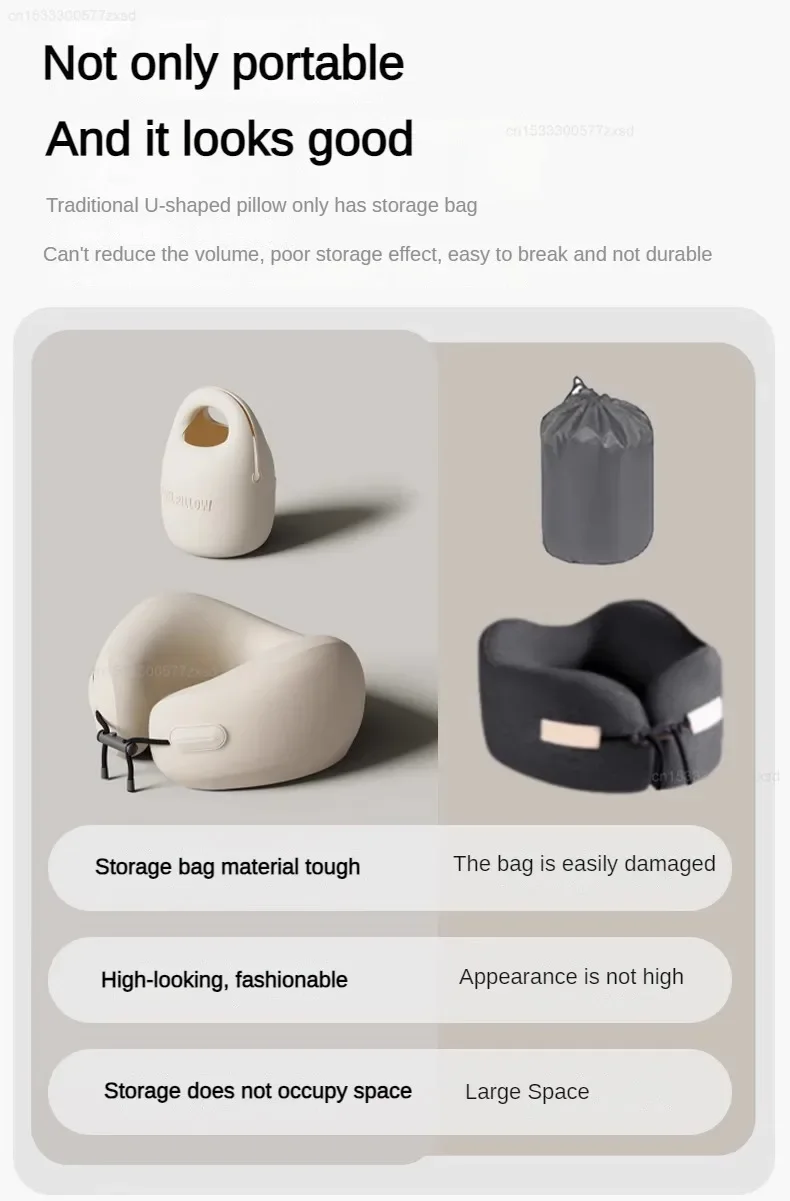 Xiaomi EVERYTHINK Travel U-shaped Pillow Memory Sponge Chin Neck Support description image 4