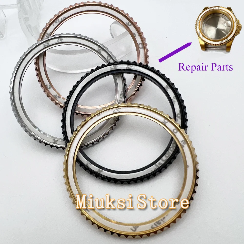 

Silver Gold Bezel Stainless Steel Watch Case Rims Black Steel Ring 40mm Watch Case 40mm SKX007 SKX009 Replacement Parts