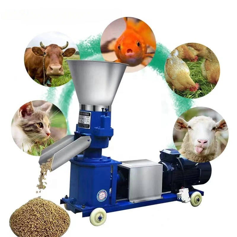 

Small Mini Poultry Chicken Chick Fish Pig Goat Cattle Cat Animal Pellet Making Pelletizer Mill Feed Processing Machine