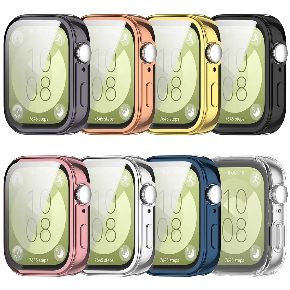 Premium TPU Screen Protector Case for Huawei Watch Fit 3 - Full Coverage Protective Bumper Shell