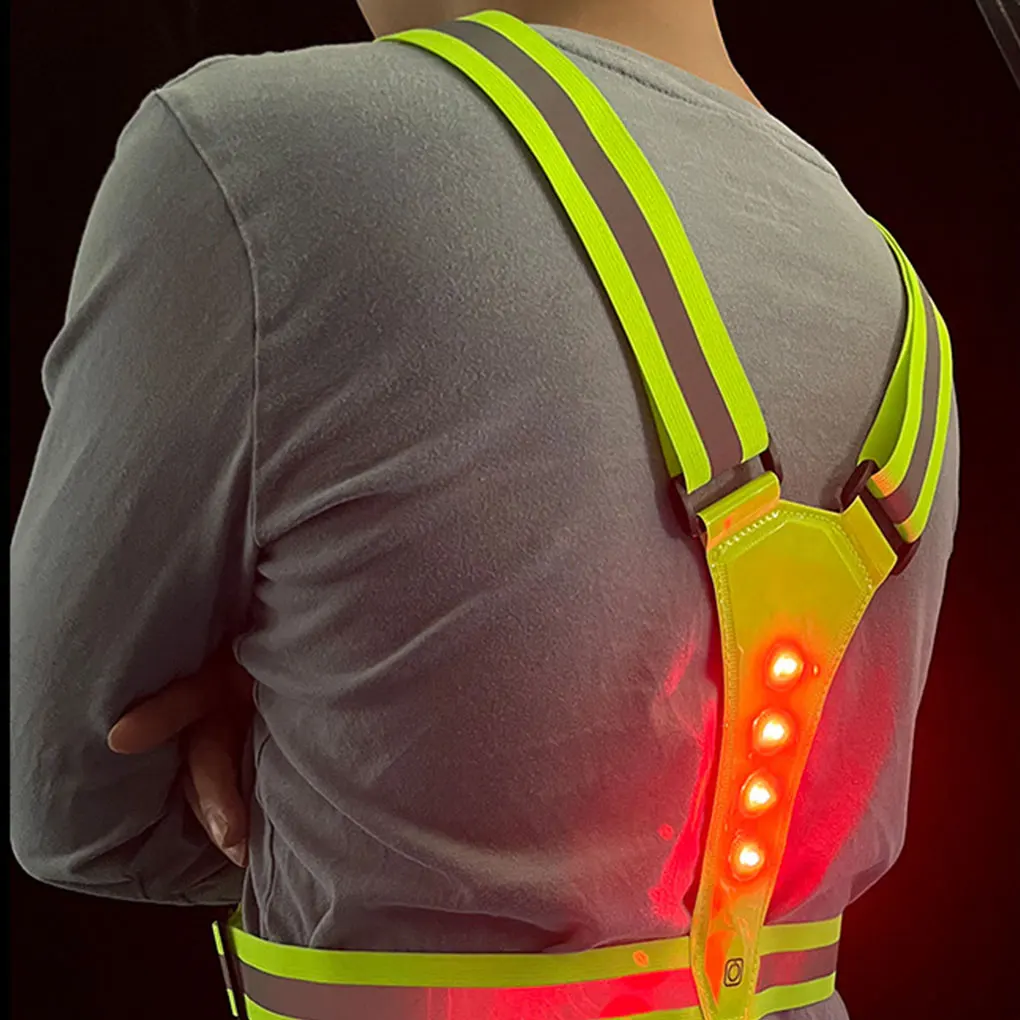 

Outdoor Adjustable Safety Vests Night Walking Highlight Reflective Vest Lightweight Biking Safety Straps Waterproof Running Gear