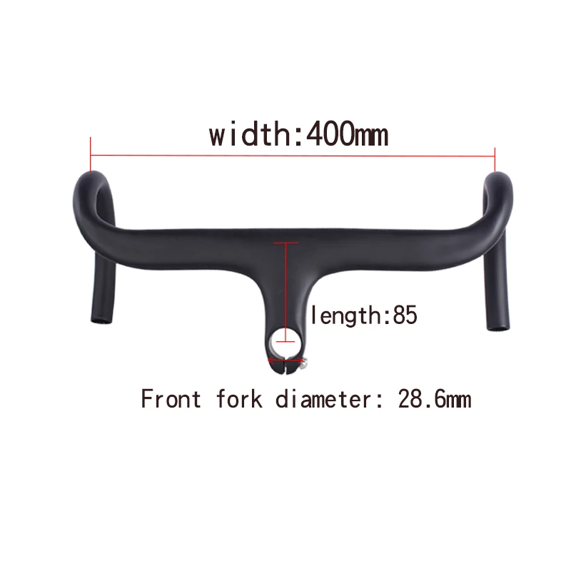 Integrated Road Bike Handlebars, Aluminium Alloy, Bicycle Part, 28.6mm, 400mm, 420mm, 85mm