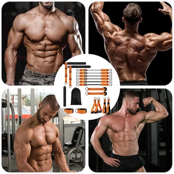 Pilates Workout Equipment W/ Resistance Bands Portable Weighted Exercise Pilates Bar for Home Gym Fitness Yoga Strength Training 3