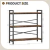 3 Tier Bookshelf 31.49" Width, Book Shelf Storage and Organization, Large Books Shelves for Home Living Room, Bookcases 3