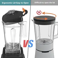 BioloMix 1800W  Mini Pro Professional-Grade Smoothie Blender, 1.8L Container, Black/RED, Self-Cleaning 2